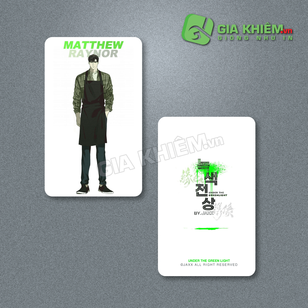 Card bo góc giấy truyện UNDER THE GREEN LIGHT
