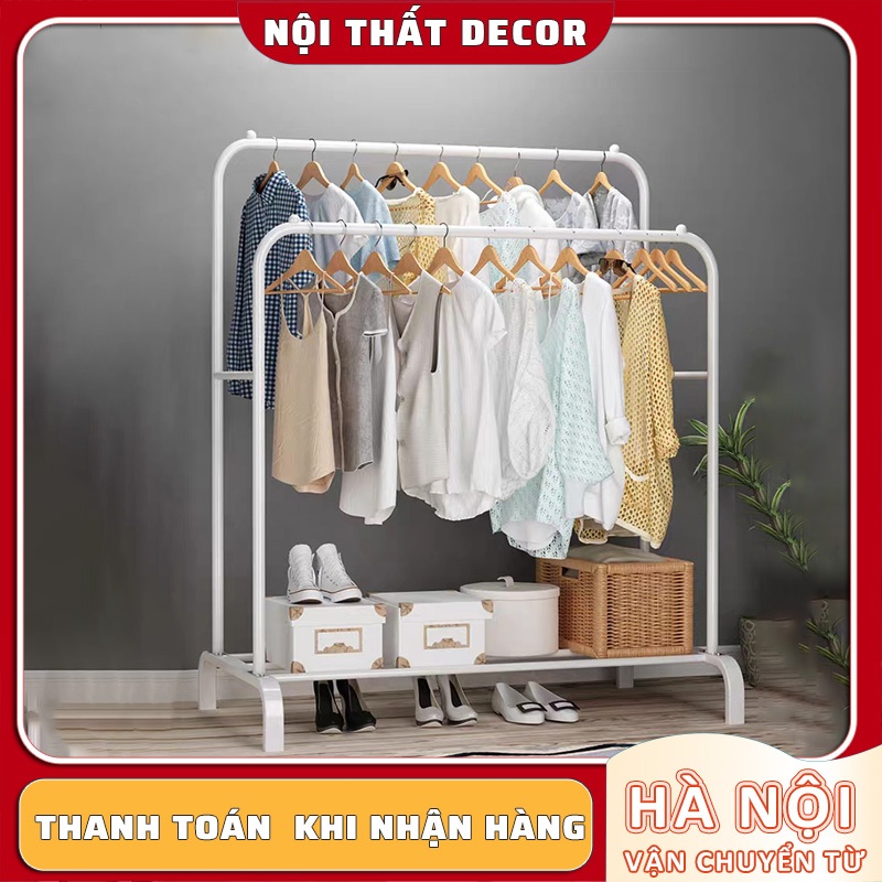 Kệ Treo Quần Áo Thanh Đôi Cao Cấp Hiện Đại Thời Thượng- Kệ Móc Quần Áo Thông Minh- Kệ Treo Đồ Thông Minh Tiện Lợi