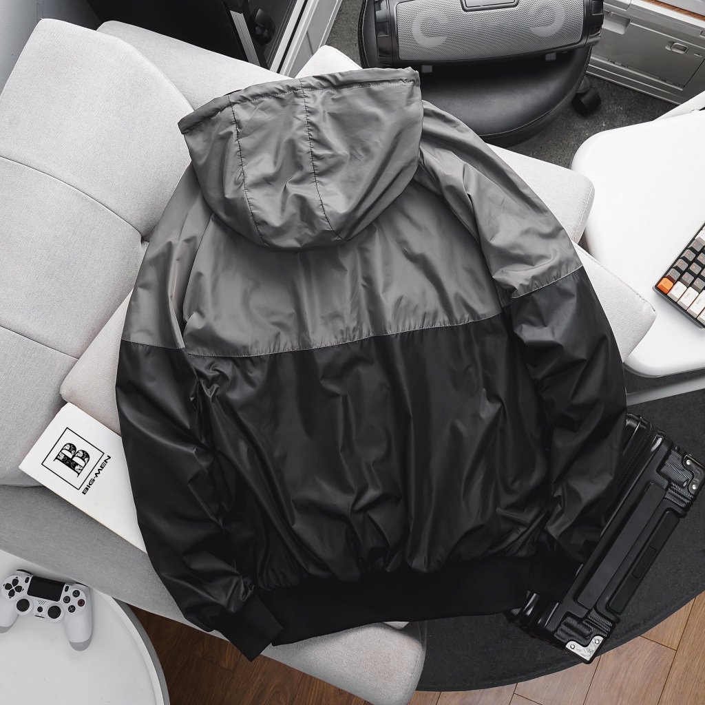 Big size - Áo khoác dù 2 lớp phối màu thời trang unisex >130kg Big Men