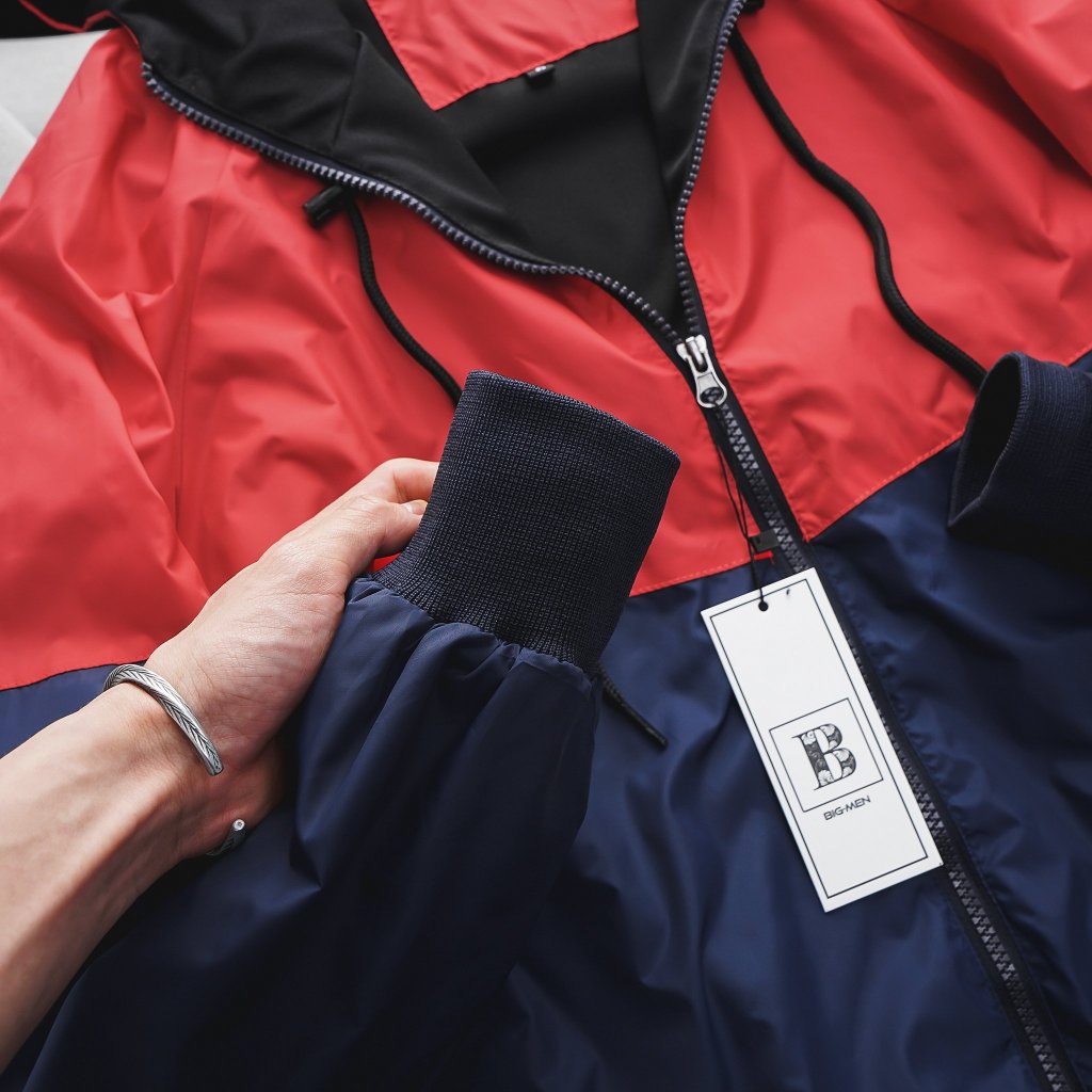 Big size - Áo khoác dù 2 lớp phối màu thời trang unisex >130kg Big Men