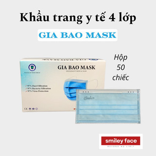 Khẩu Trang Y Tế 4 lớp Kháng Khuẩn ( Hộp 50 cái)