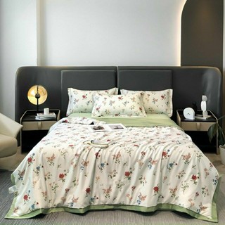 Set 4 món chăn ga gối lụa thái