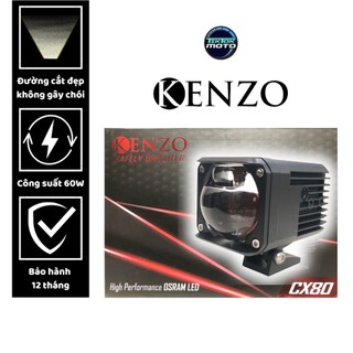 Đèn trợ sáng bi cầu Kenzo CX80 có trợ pha 60W chip Osram đèn trợ sáng bi cầu đường cắt đẹp nét TikTakMoto