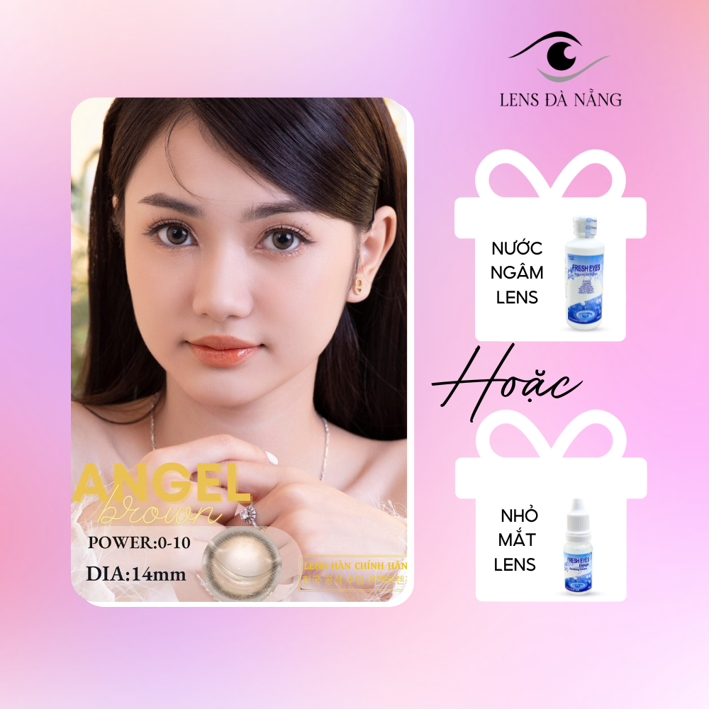 [Angel Brown] Lens Nâu Hàn Quốc size 14,3mm