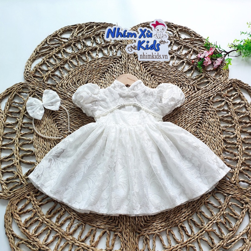 Đầm Váy Công Chúa Trắng 𝐍𝐇𝐈́𝐌 𝐗𝐔̀ 𝐊𝐈𝐃𝐒 Cho Bé Gái 1 Tuổi Đến 5 Tuổi V084