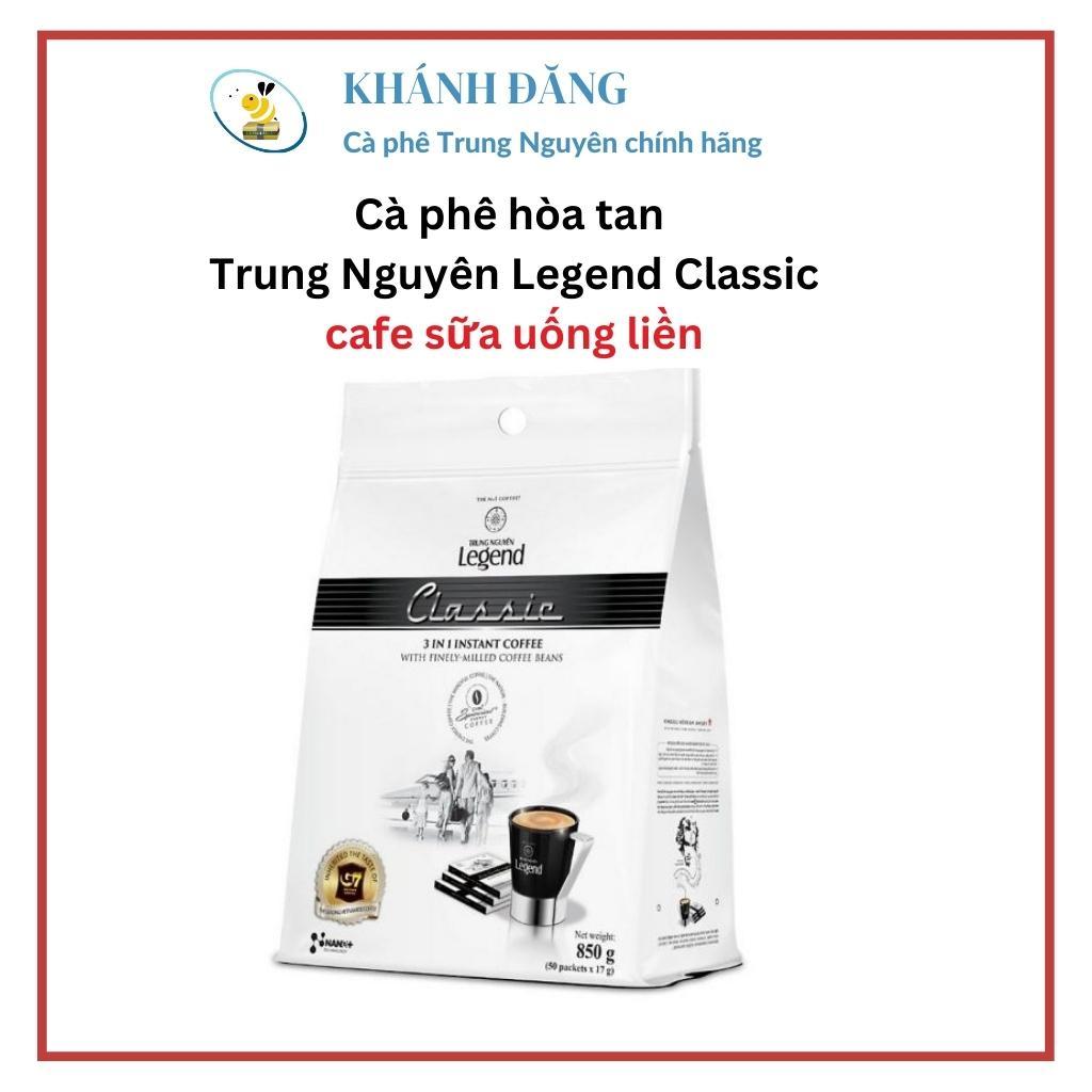 Cà phê hòa tan Trung Nguyên Legend Classic cafe sữa uống liền túi 50 gói