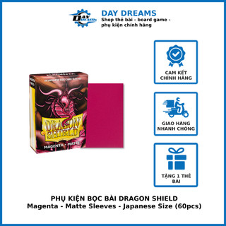 Phụ kiện Card Game Sleeves: Dragon Shield Magenta - Matte Sleeves - Japanese Size (60 pcs)
