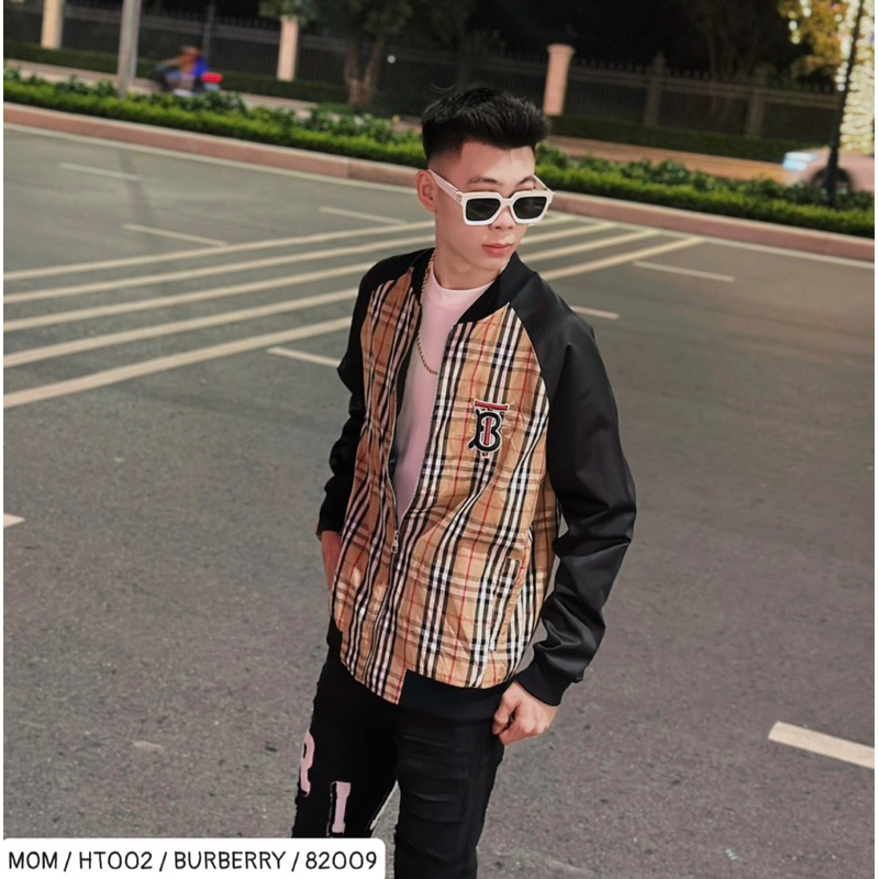 Áo khoác bomber thu đông bbr có hoạ tiết kẻ sọc phối tay áo khoá kéo thời trang phong cách giới trẻ có size từ s đến xl