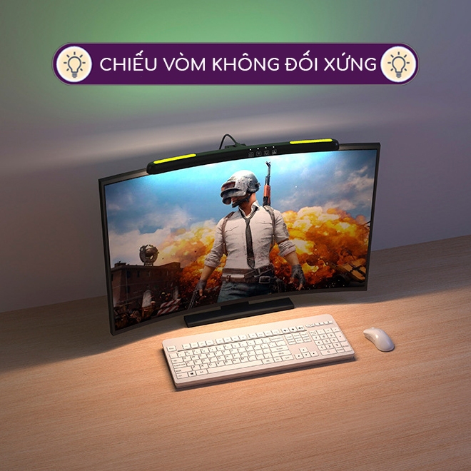 Đèn treo màn hình cong Sidohome SF301 cảm ứng LED 3 chế độ ánh sáng chống cận có cổng USB kết nối máy tính