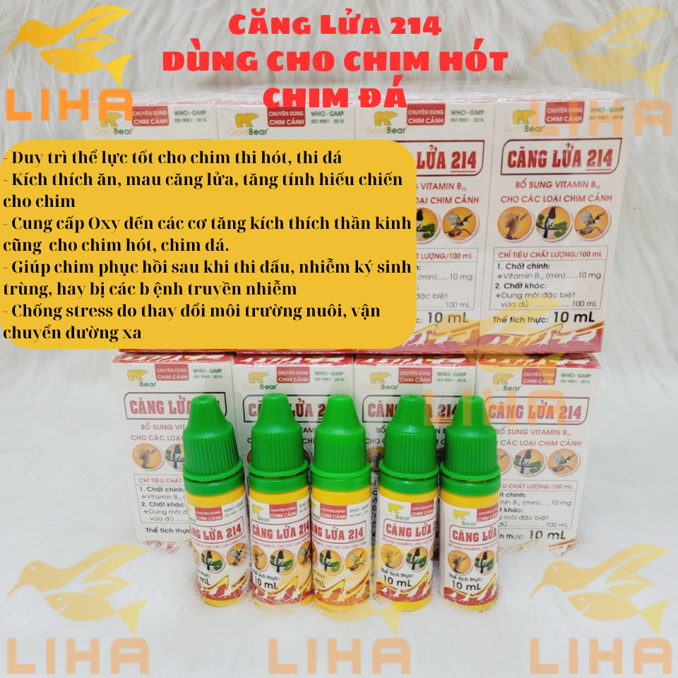 Căng Lửa 214 Chai 10ml - Giúp Chim Hót Hay