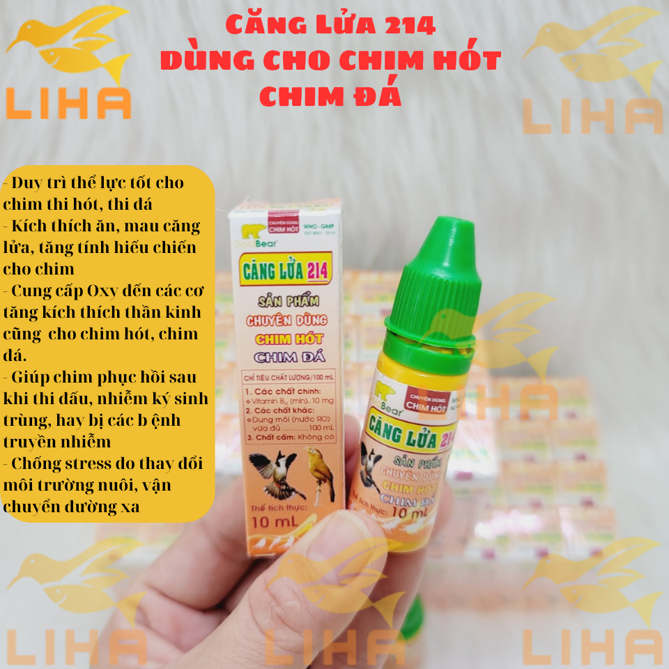 Căng Lửa 214 Chai 10ml - Giúp Chim Hót Hay