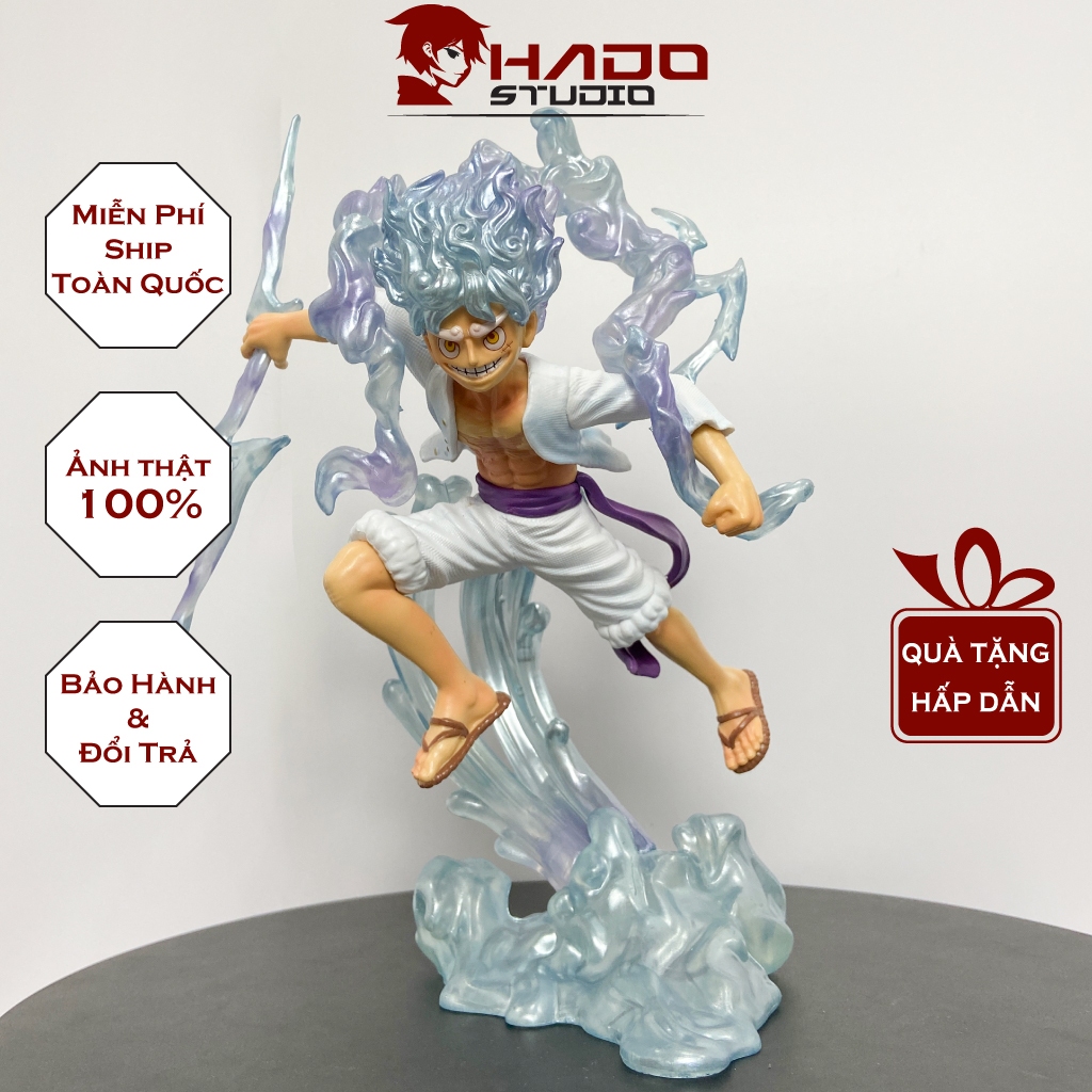 Mô hình Luffy Gear 5, One Piece,2 phiên bản đầu thay thế, cao 28cm