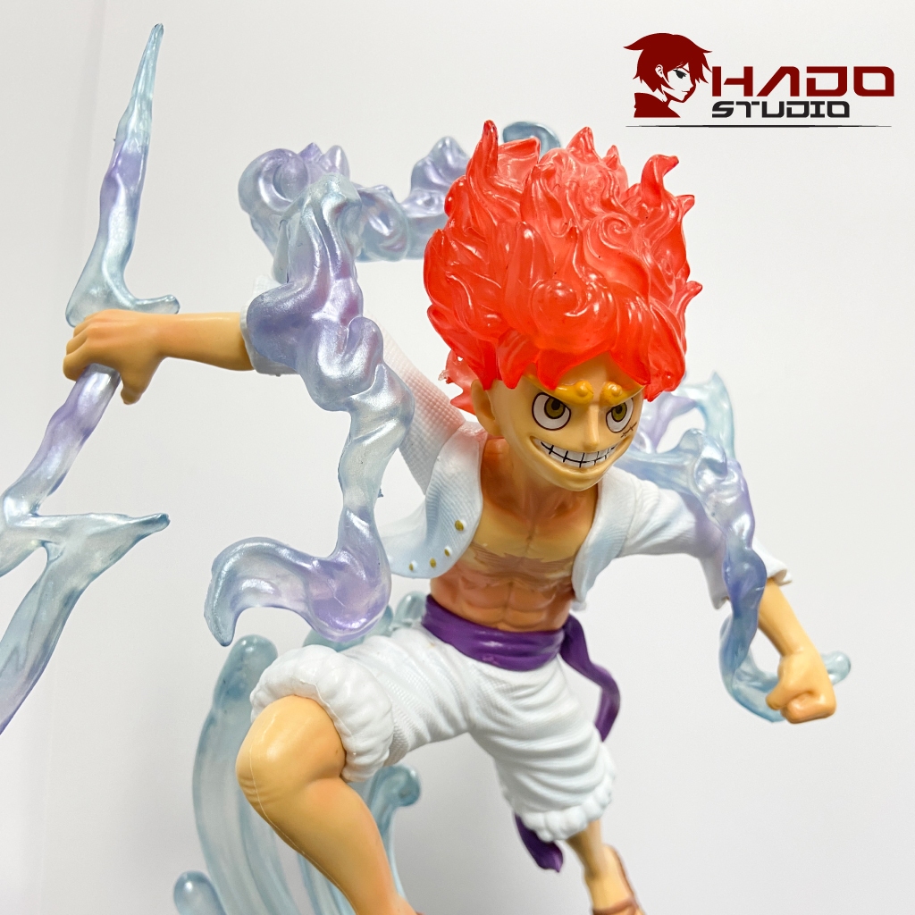 Mô hình Luffy Gear 5, One Piece,2 phiên bản đầu thay thế, cao 28cm