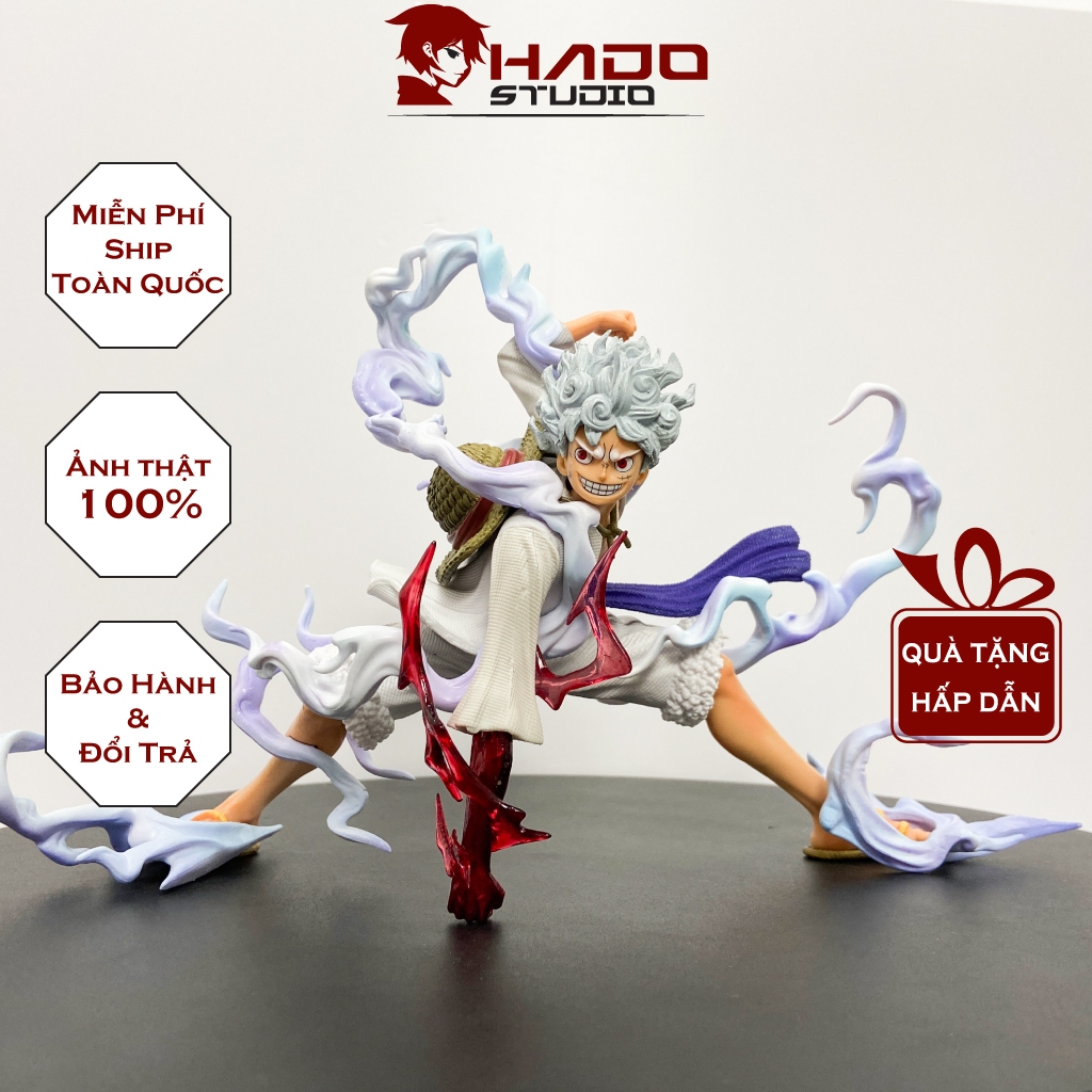 Mô hình Luffy Gear 5, One Piece, tư thế chiến đấu cao 18cm