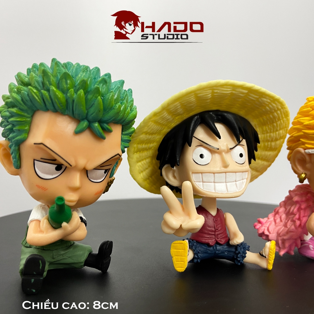 Set 4 mô hình chibi One Piece, siêu cute, cao 8cm