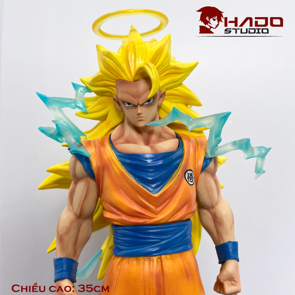 Mô hình Songoku, Siêu Saiyan cấp 3, 2 phiên bản trong Dragon ball, chiều cao 35cm