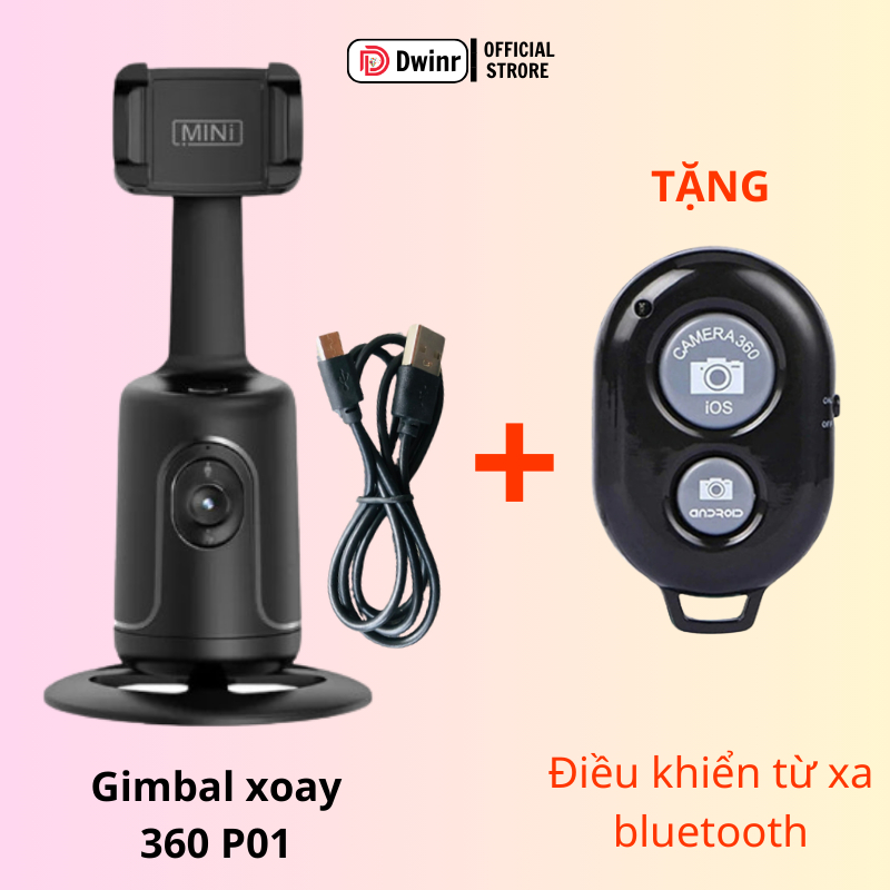 Gậy chụp hình  gimbal xoay 360 tự động, thông minh Ai, theo  dõi vị trí khuôn mặt cho quay Video, Livestream, Tiktok.