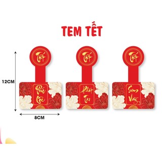 tem nhãn tết nhiều size combo 12 tem