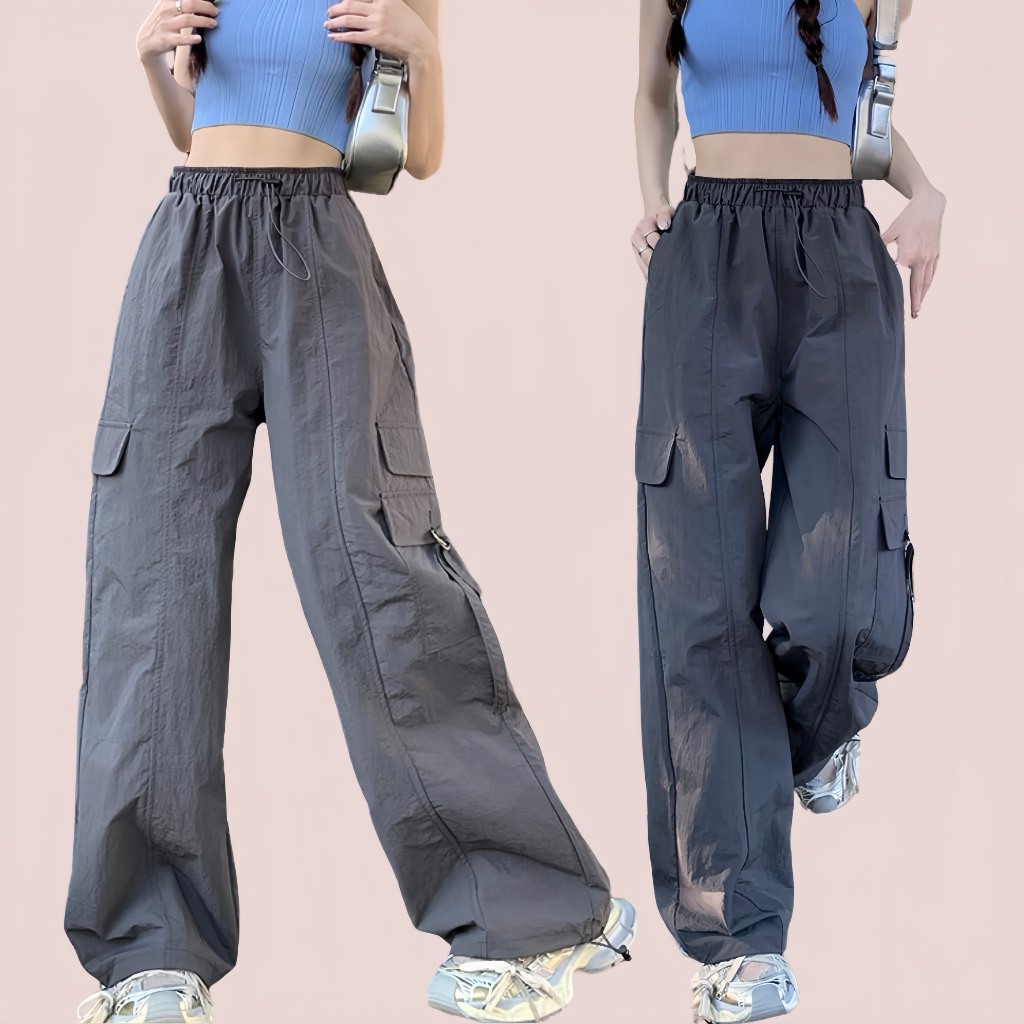 Quần túi hộp kaki dù form rộng dây bo rút siêu cá tính -  - Xàm Xí Shop