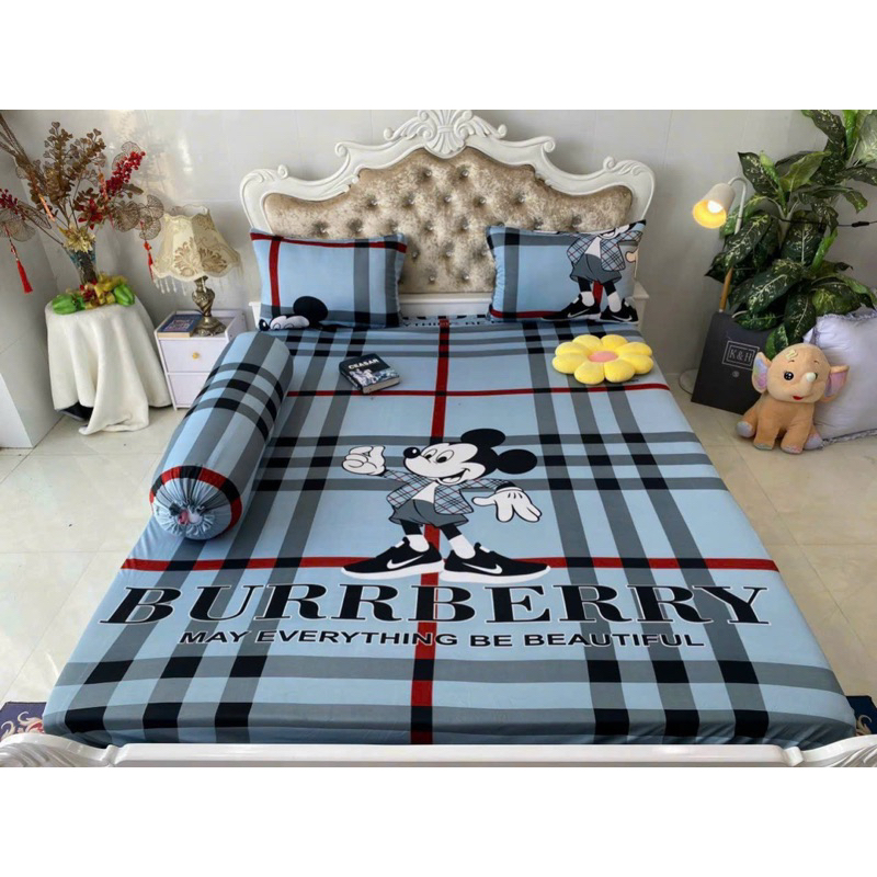 Bộ drap ga thun Hàn quốc mẫu mickey