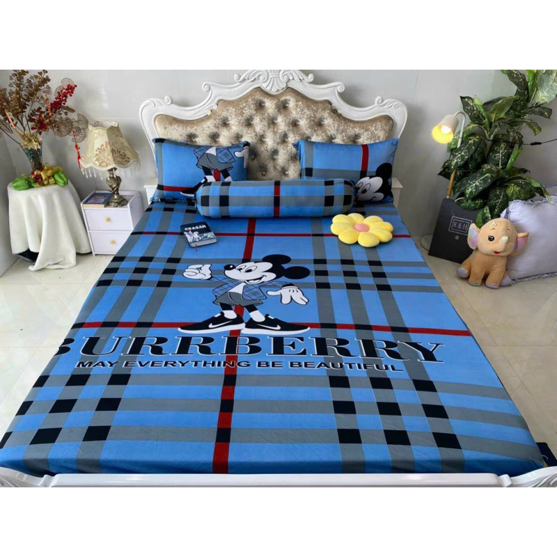 Bộ drap ga thun Hàn quốc mẫu mickey