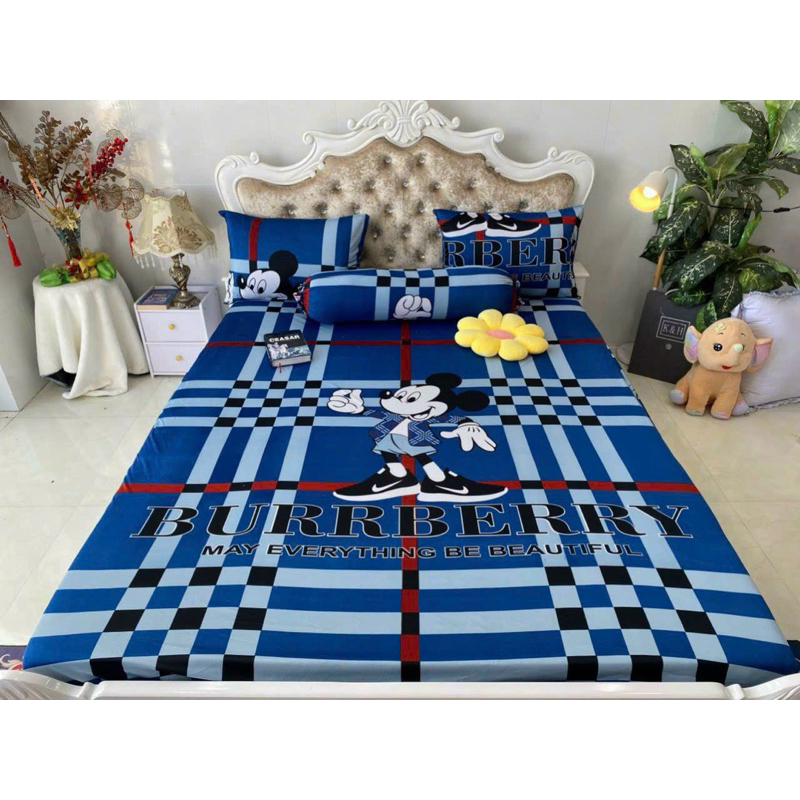 Bộ drap ga thun Hàn quốc mẫu mickey