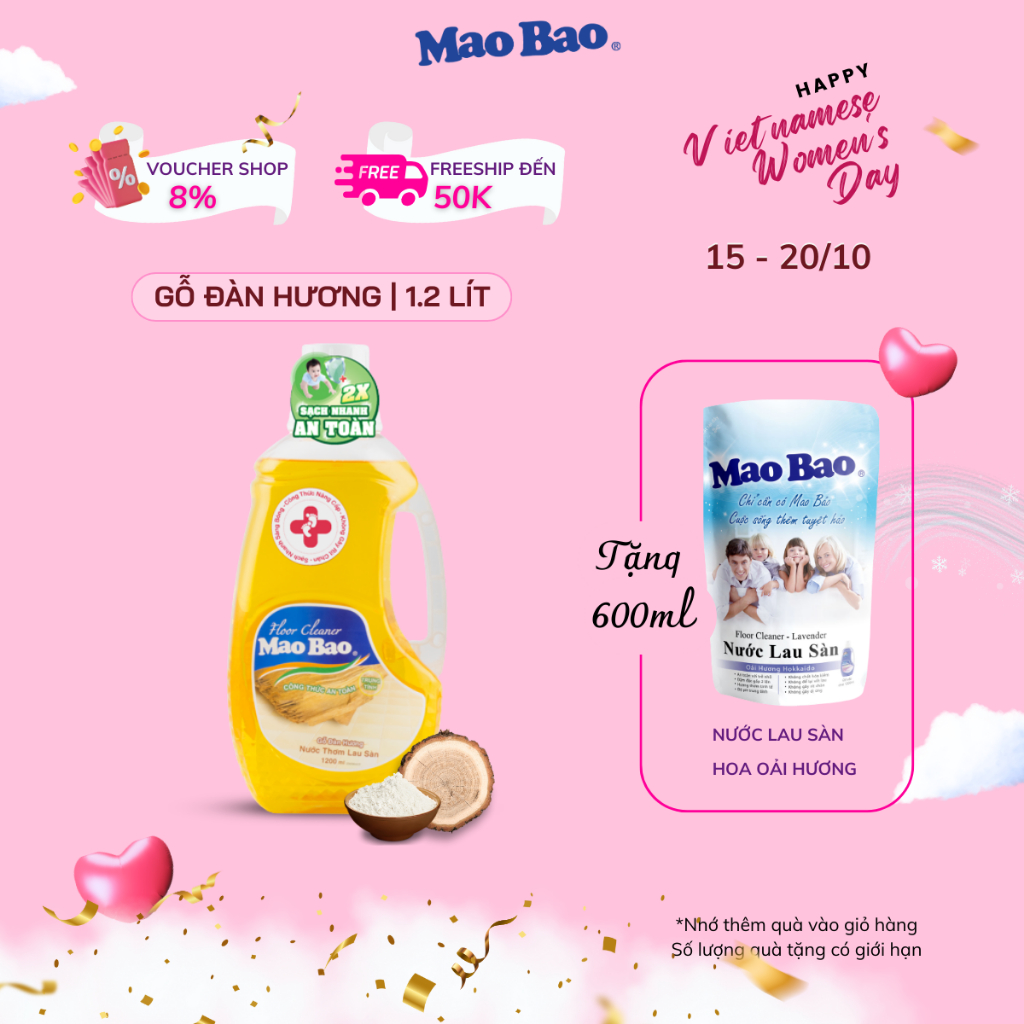 Nước lau sàn Mao Bao chai 1200ml hương gỗ đàn hương