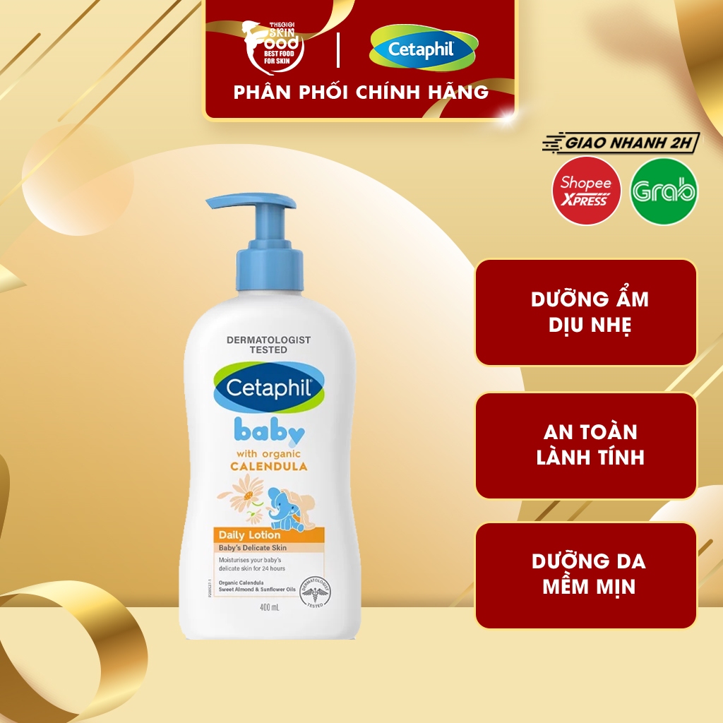 Sữa Dưỡng Thể Dưỡng Ẩm An Toàn, Dịu Nhẹ Cho Bé Cetaphil Baby Daily Lotion With Organic Calendula 400ml