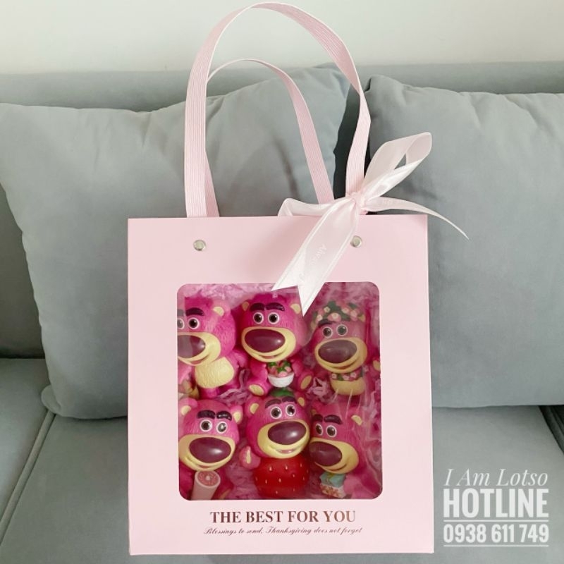 Set quà tặng gồm 6 mô hình Gấu dâu siêu cute