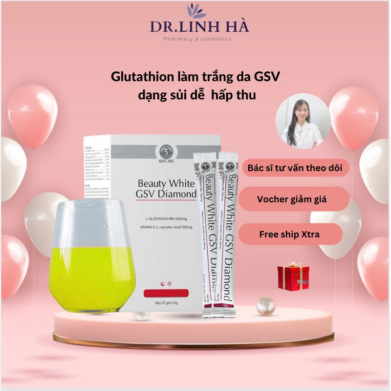 Glutathione 1000mg GSV làm sáng da chống lão hoá dạng sủi dễ hấp thu