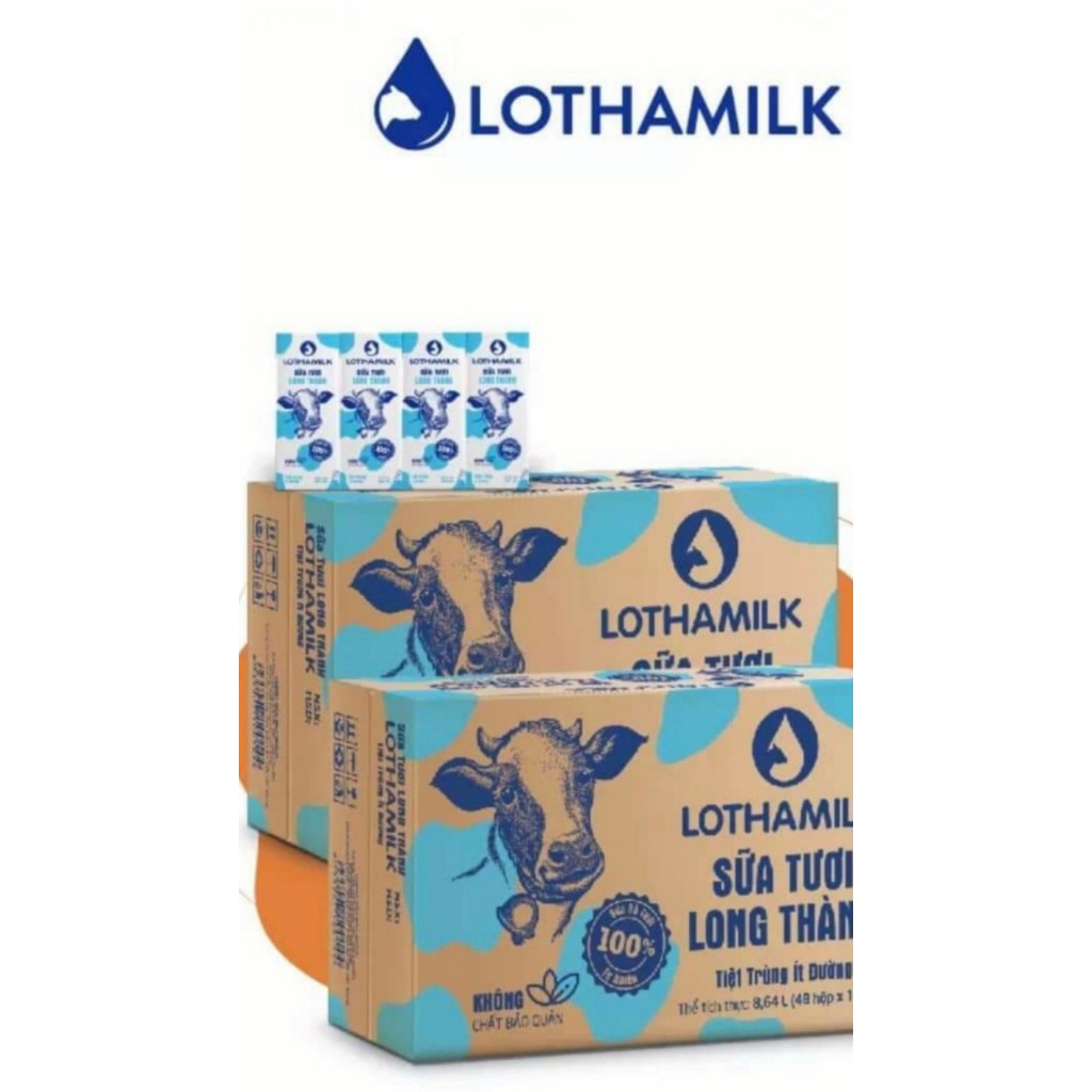 Sữa tươi tiệt trùng Long Thành Lothamilk 180ml