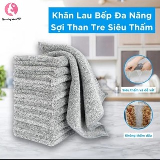 Khăn lau đa năng sợi than tre siêu thấm hút 25×25cm