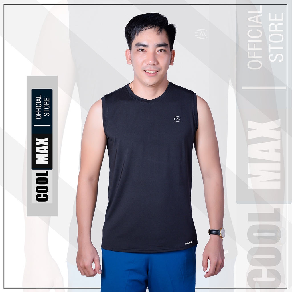 Áo Thun Thể Thao Nam Ba Lỗ COOLMAX, Chất Thun Lạnh Co Giãn 4 Chiều 5 Màu