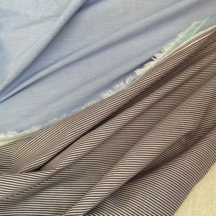 Vải Thô Cotton 100% Sọc Nhí - Khổ 1m45, Hàng Xuất Dư,- Không Co Giãn, Mềm - May Áo Sơ Mi, Quần Short Nam Nữ