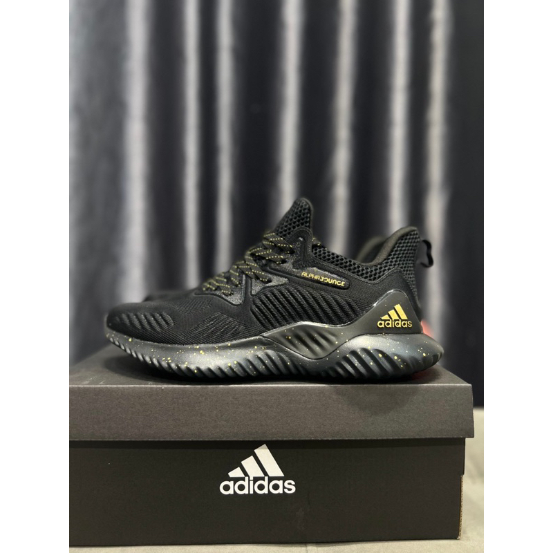 Giày Thể Thao Adidaz Alphaboncz Đen Vàng LjkeAuth  giầy sneaker nam đen full tặng box bảo vệ