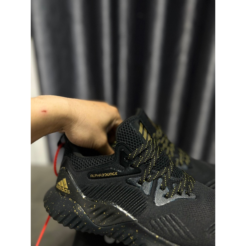 Giày Thể Thao Adidaz Alphaboncz Đen Vàng LjkeAuth  giầy sneaker nam đen full tặng box bảo vệ