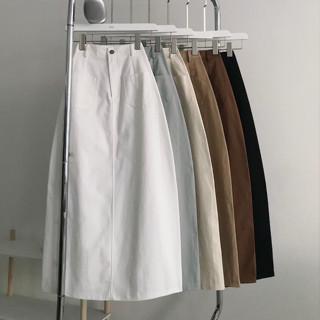 Chân Váy Chữ A  Dáng Dài JEM CLOSET Vải Kaki Túi Thêu Logo Nhiều Màu Style Vintage  CHILI - 3418