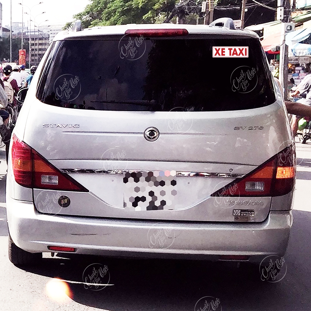 Combo 2/4 miếng decal nhãn dán tem xe hợp đồng chống thấm nước ô tô xe khách du lịch taxi