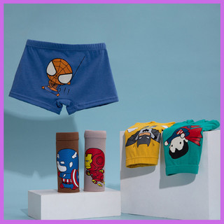 Set 4 quần chip đùi bé trai có size to hình siêu nhân người nhện spiderman