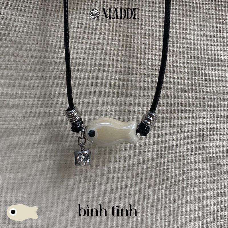 MADDE - vòng tay cá Mắt Quỷ màu mới phối dây sáp và mặt thép không gỉ / Evil eyes