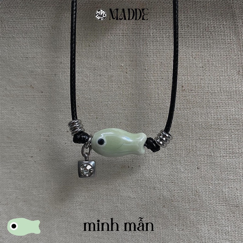 MADDE - vòng tay cá Mắt Quỷ màu mới phối dây sáp và mặt thép không gỉ / Evil eyes