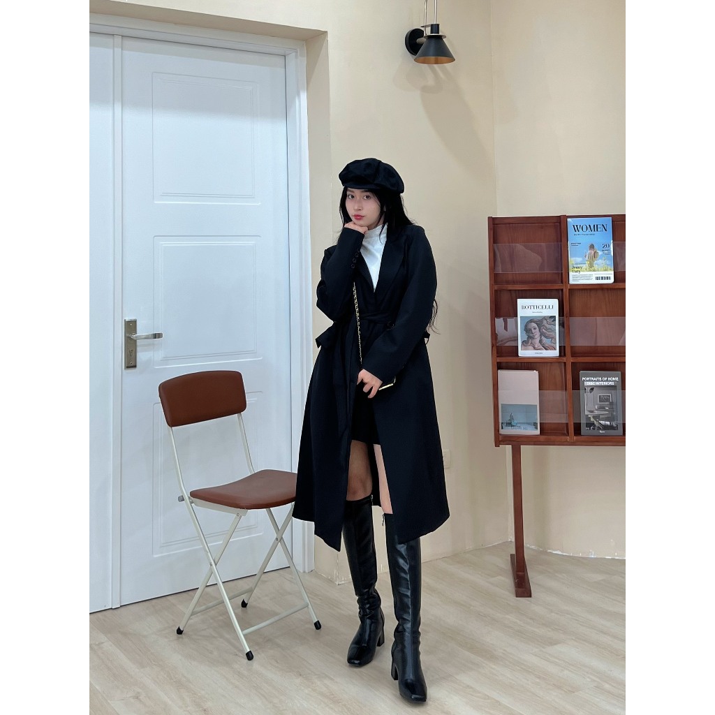 Áo vest dáng dài Hari kèm đai buộc eo 949 P6K7