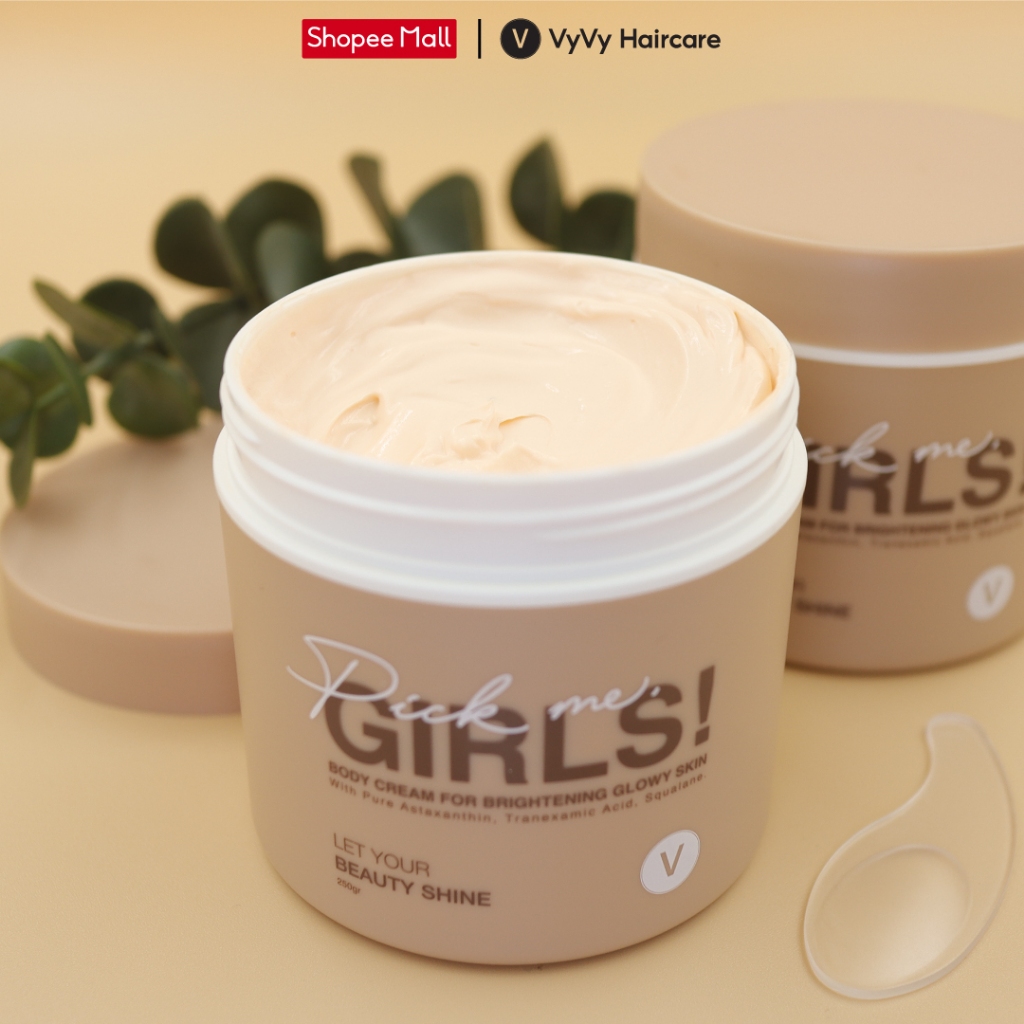 Kem body trắng an toàn [KHÔNG HỒI TONE], da mướt mịn ửng hồng trong veo Pick me, girls Vyvyhaircare V 250gr