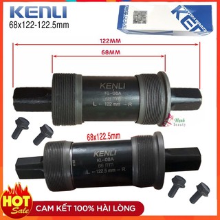 Trục giữa bạc đạn cốt vuông xe đạp - cốt giữa kenli 68x122-122.5mm