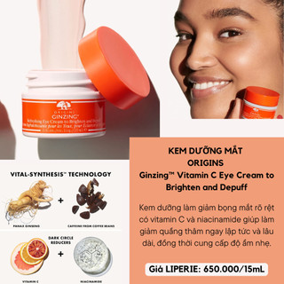 Kem dưỡng mắt Origins GinZing Refreshing Eye Cream to Brighten and Depuff