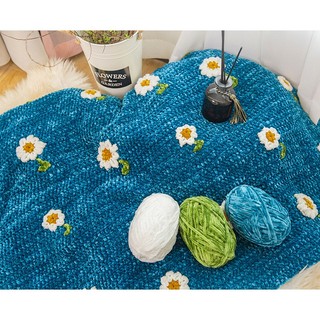Len nhung Chenille 100gr cuộn len sợi đan móc