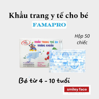 Khẩu trang em bé [5-10 tuổi] 4 lớp kháng khuẩn [hộp 50 cái]