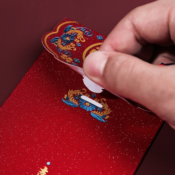 Bao Lì Xì đỏ tráp đám cưới hỏi, Lì Xì TẾT Chúc Mừng Năm Mới kèm tua rua phong cách sang trọng Quà tặng dễ thương may mắn