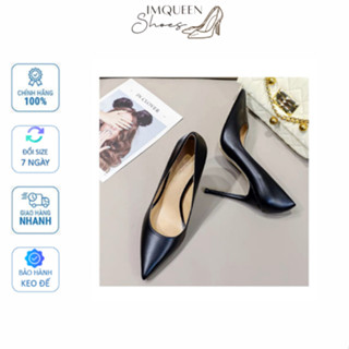 [HỎA TỐC 9H-17H HCM] Giày cao gót bít mũi imqueen chất liệu da lì mềm nhẹ quý phái, cao 7-9-11 phân