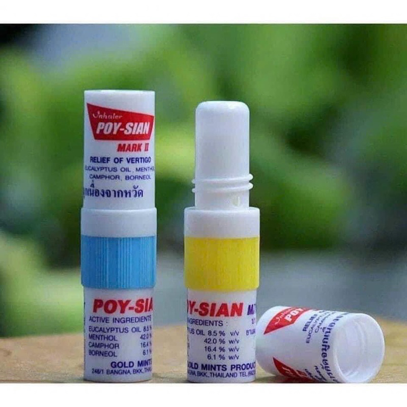 1 Ống Hít Poy Sian Mark II Bạc Hà Thái Lan Ống Hít Thông Mũi